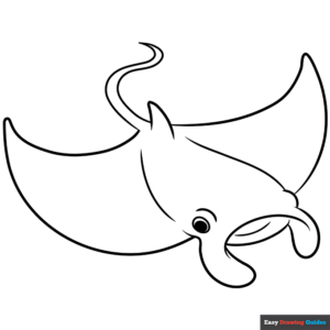 Manta ray coloring page easy drawing guides