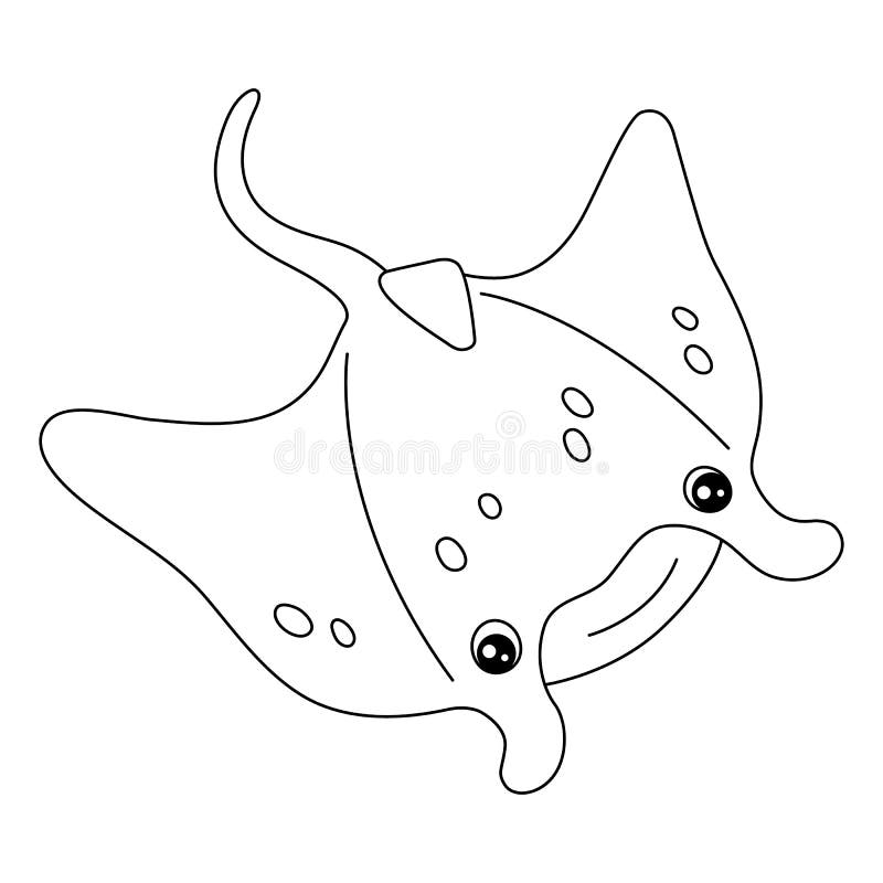 Manta ray coloring page isolated for kids stock vector