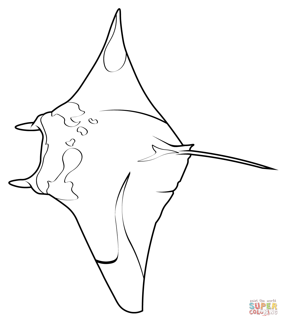 Reef manta ray mobula alfredi coloring page free printable coloring pages
