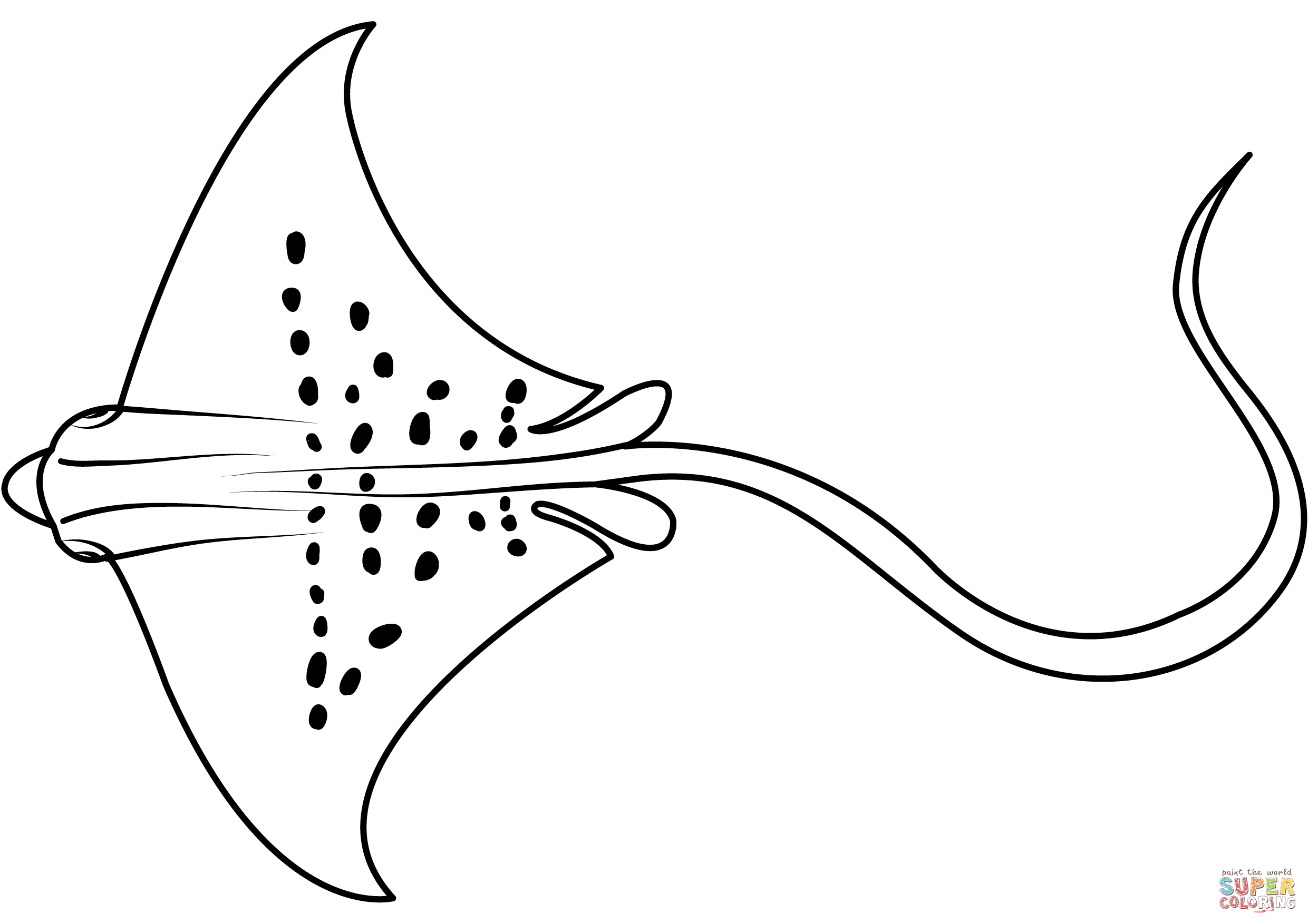 Spotted eagle ray aetobatus narinari coloring page free printable coloring pages