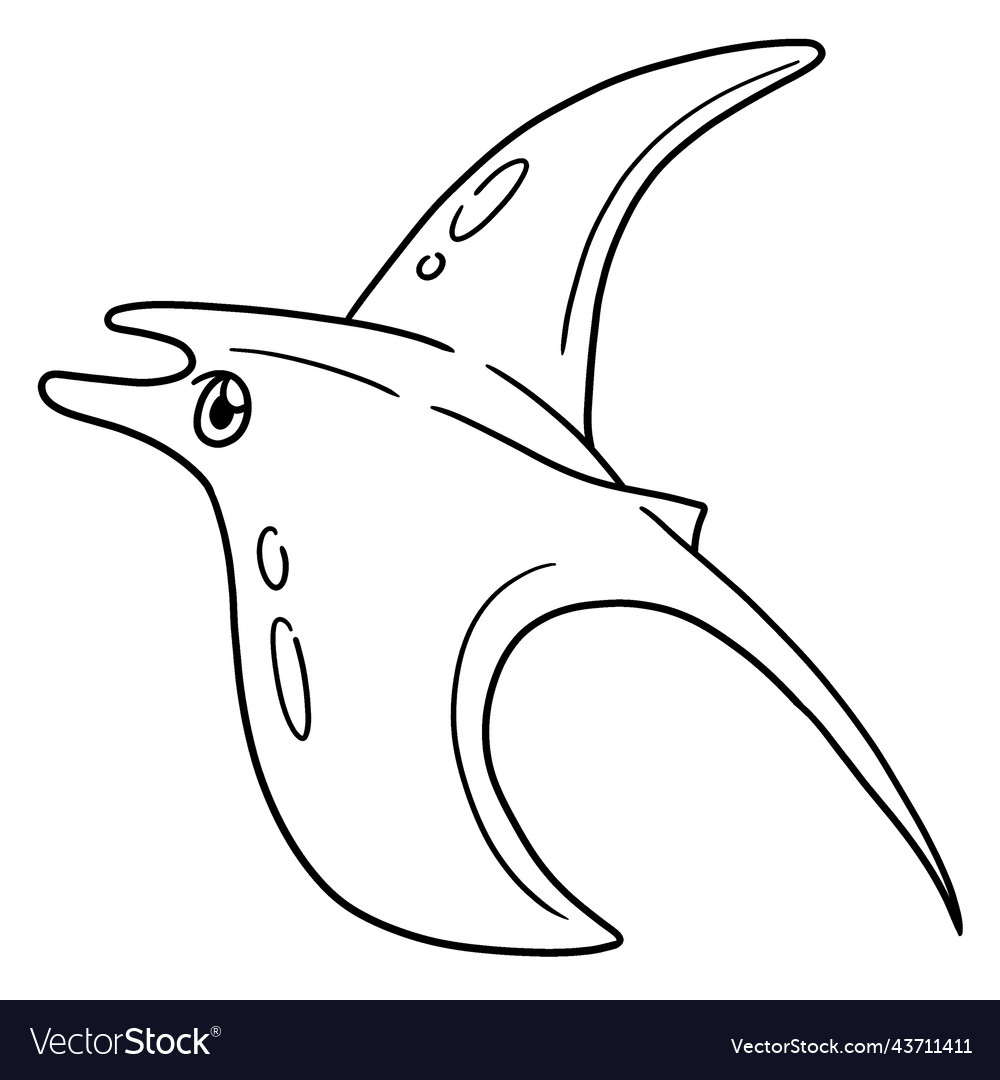 Manta ray isolated coloring page for kids vector image