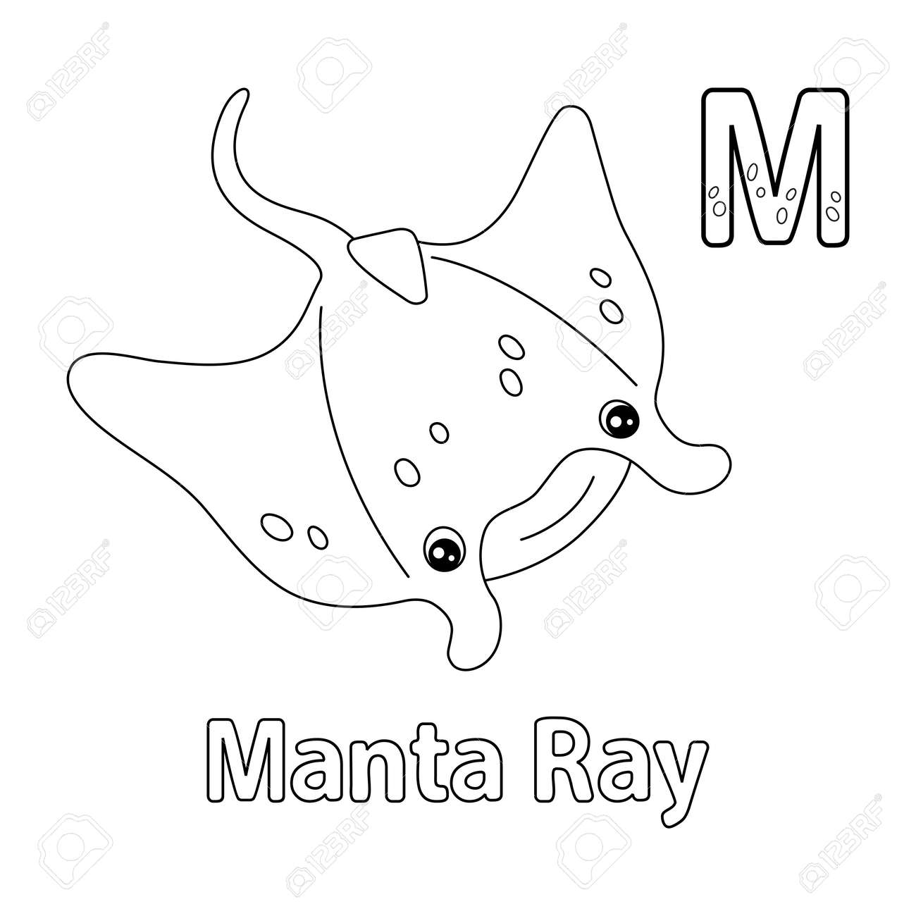 Manta ray alphabet abc coloring page m royalty free svg cliparts vectors and stock illustration image