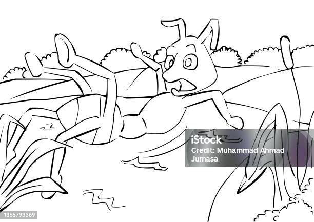 Coloring pages cute spotted jaguar in the forest stock illustration