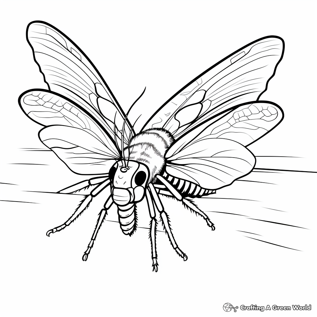 Hawk moth coloring pages