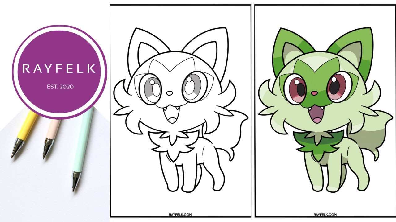 Sprigatito coloring pages cute sprigatito pokeon printable coloring pages pokeon coloring page