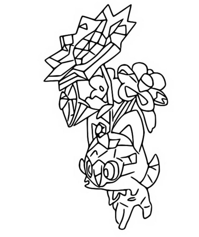 Coloring page pokãmon terastal phenomenon sprigatito