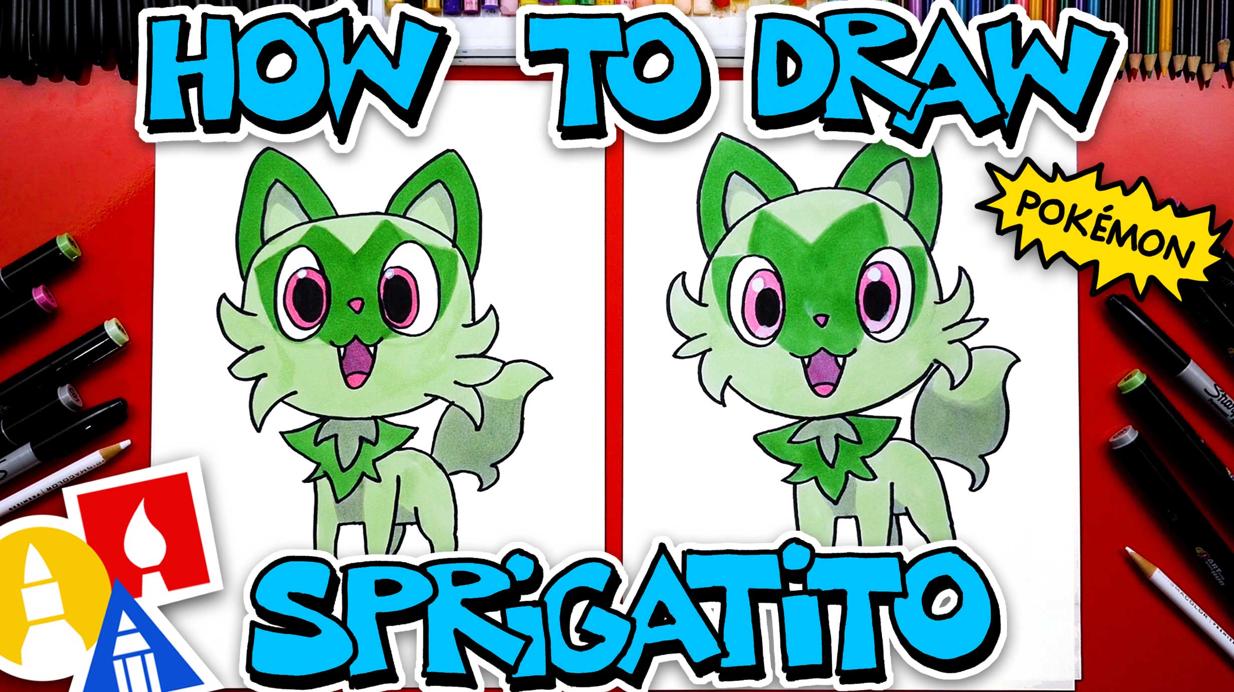 How to draw sprigatito pokemon