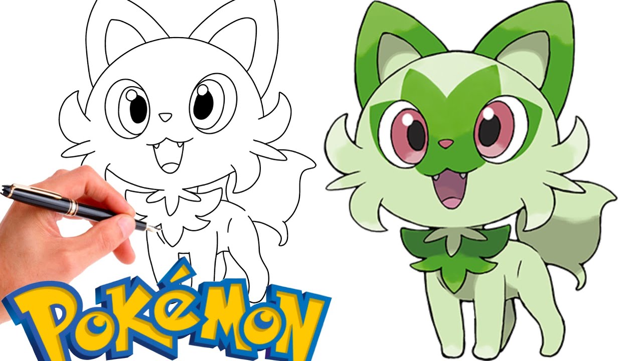 How to draw sprigatito pokemon generation