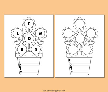 Spring flower craft acrostic poems writing prompts template coloring activity