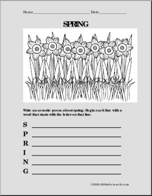 Spring acrostic form i