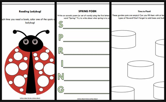 Spring activity book printable pages spring coloring spring game spring journal prompts kids spring spring instant download