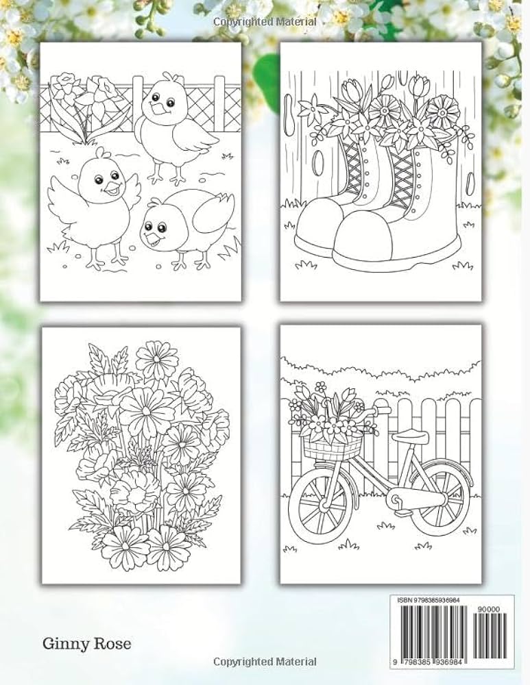 Spring large print adult coloring book beautifully prepared spring themed coloring pages for adults and seniors