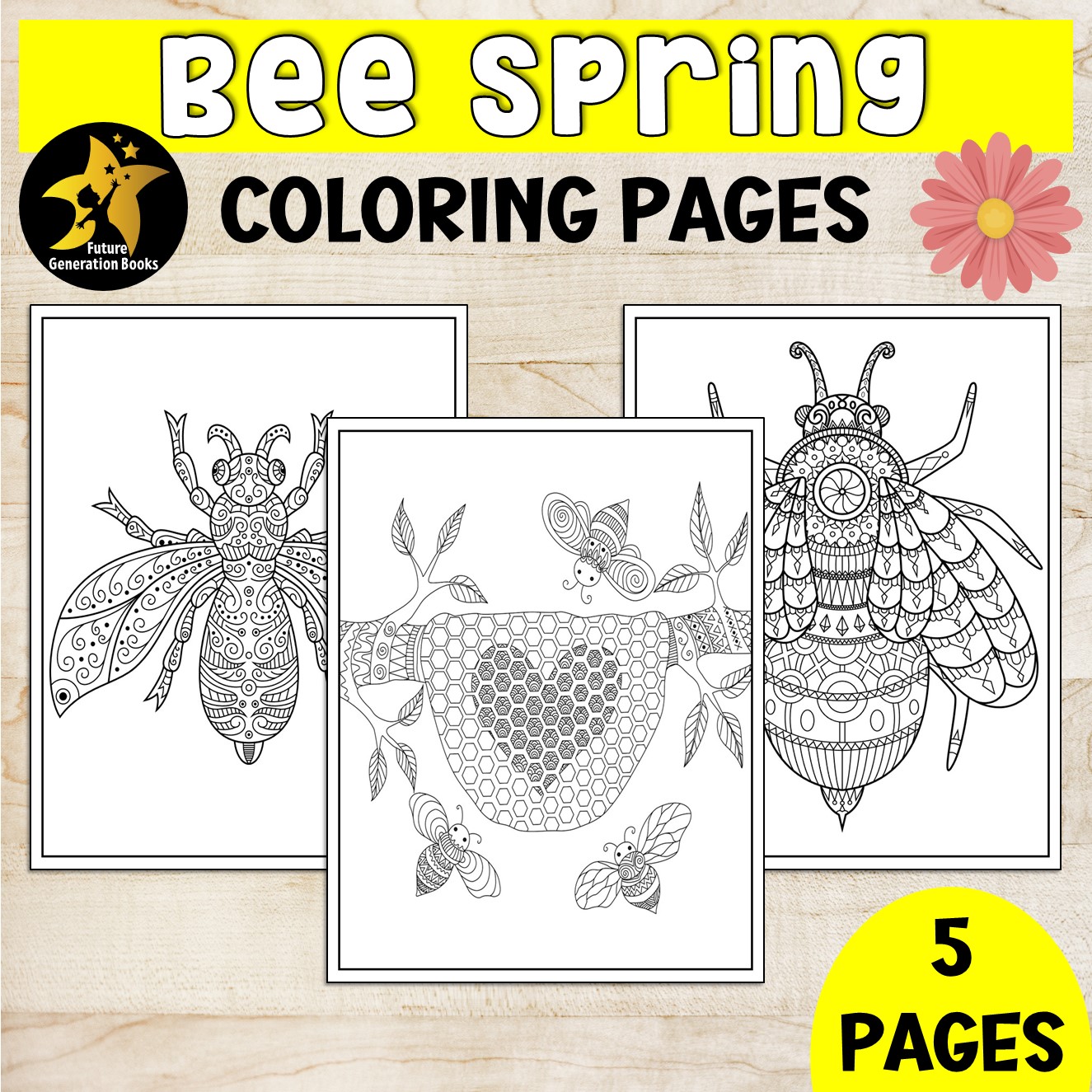Bee zentangle coloring pages zen doodle coloring sheets spring break activities morning work made by teachers