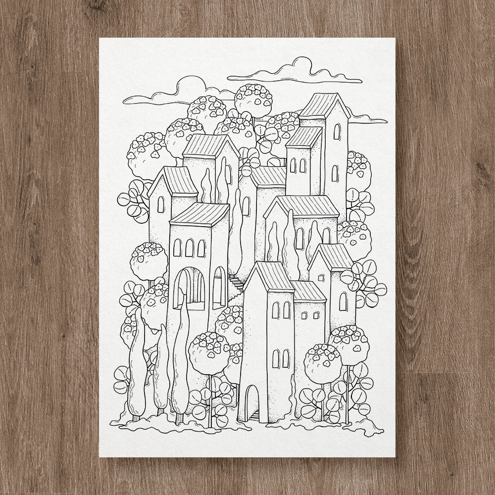 Spring castle coloring page â grifik