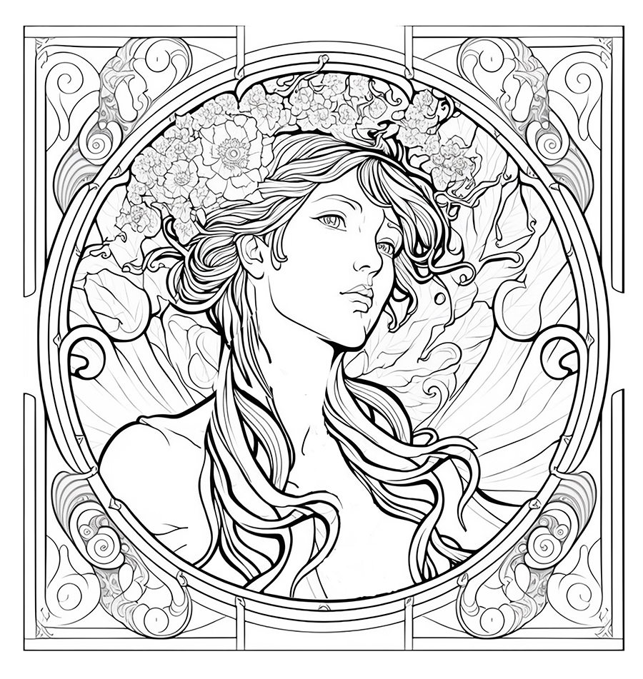 Dreams of mucha coloring book â the attic shoppe trading co