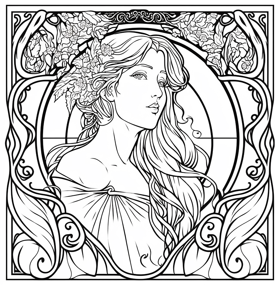 Dreams of mucha coloring book â the attic shoppe trading co