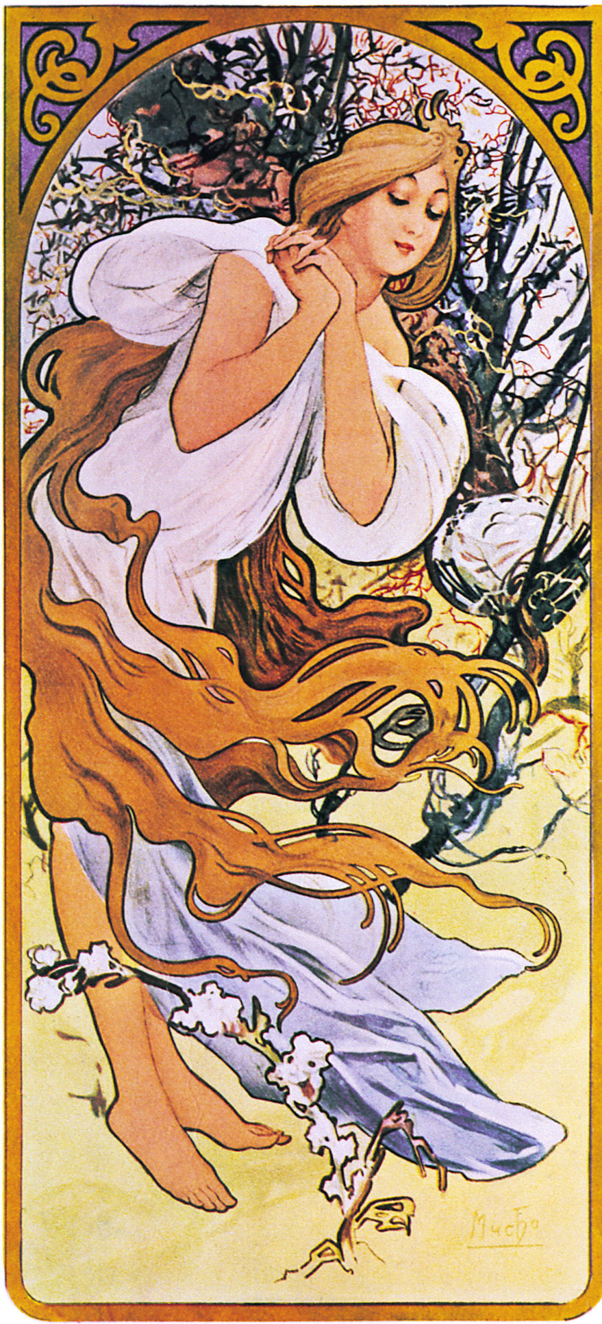 Spring artist alphonse mucha diamond painting kit â jaded gem shop