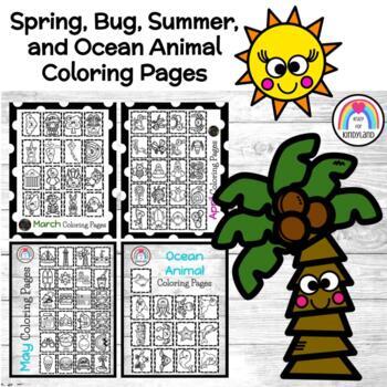 Spring and summer coloring pages booklet activity