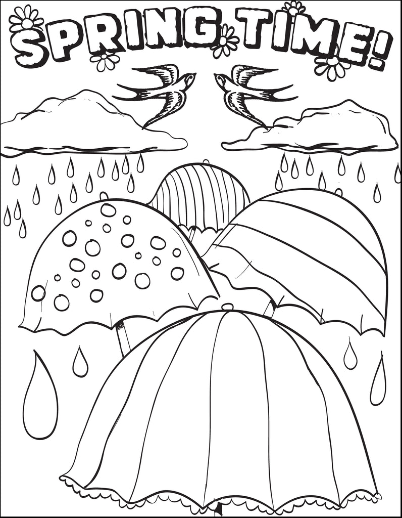 Printable spring time coloring page for kids â