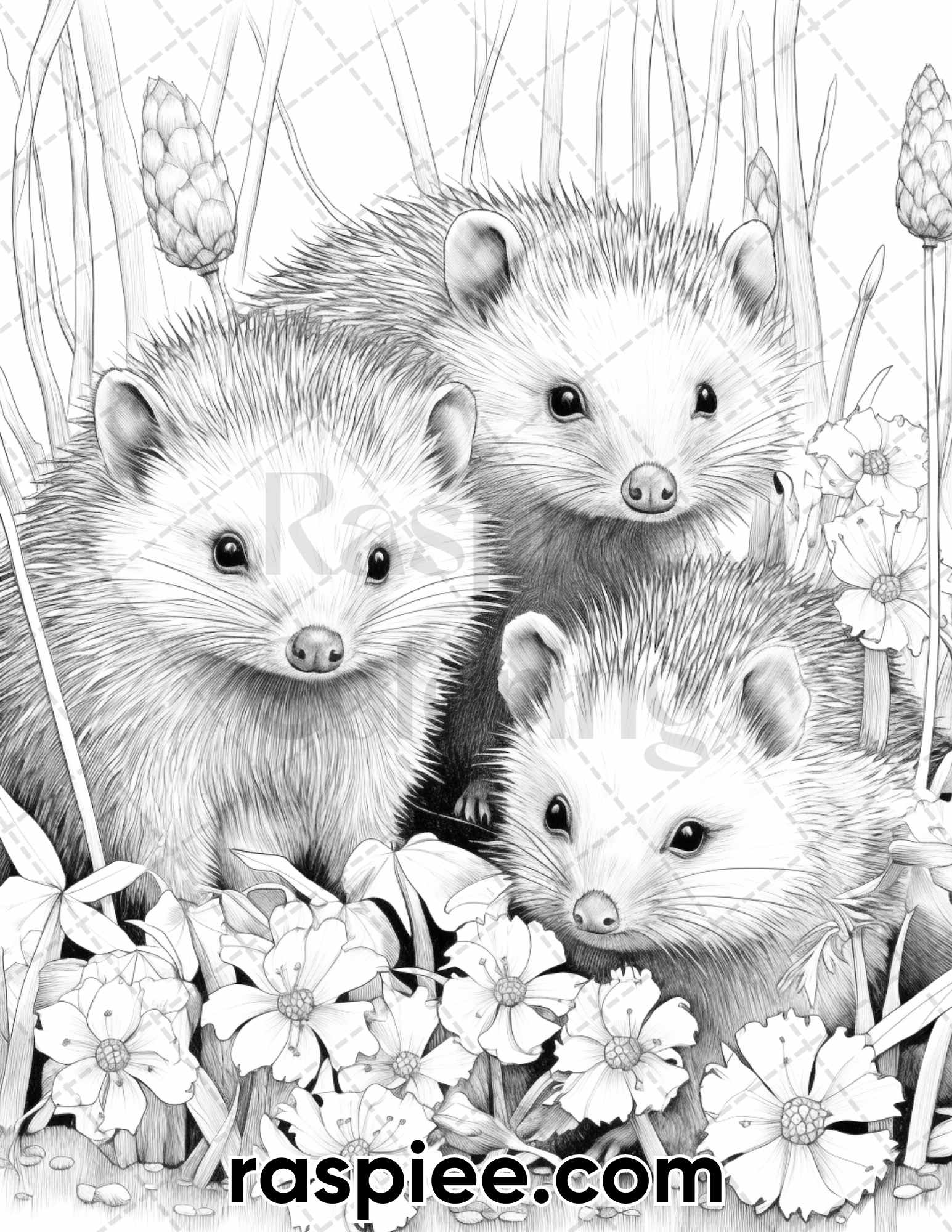 Enchanting spring animals grayscale adult coloring pages printable â coloring