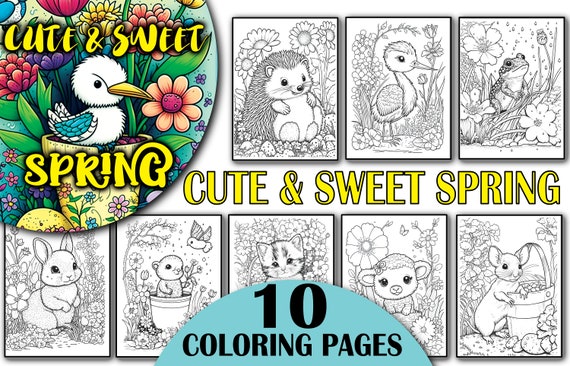 Cute sweet spring coloring pages kids spring coloring pages spring animals coloring sheets printable spring coloring pages spring pdf