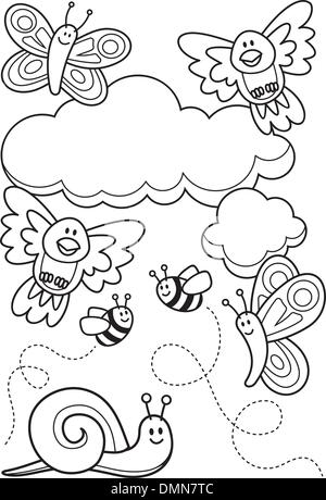 Baby animals coloring book stock vector image art