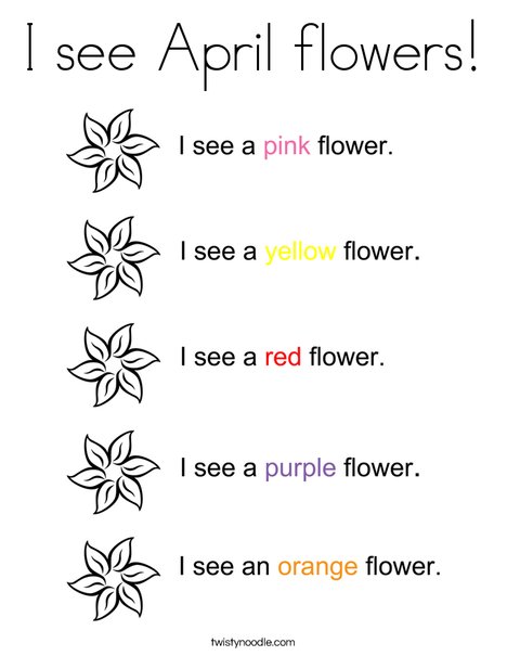 I see april flowers coloring page