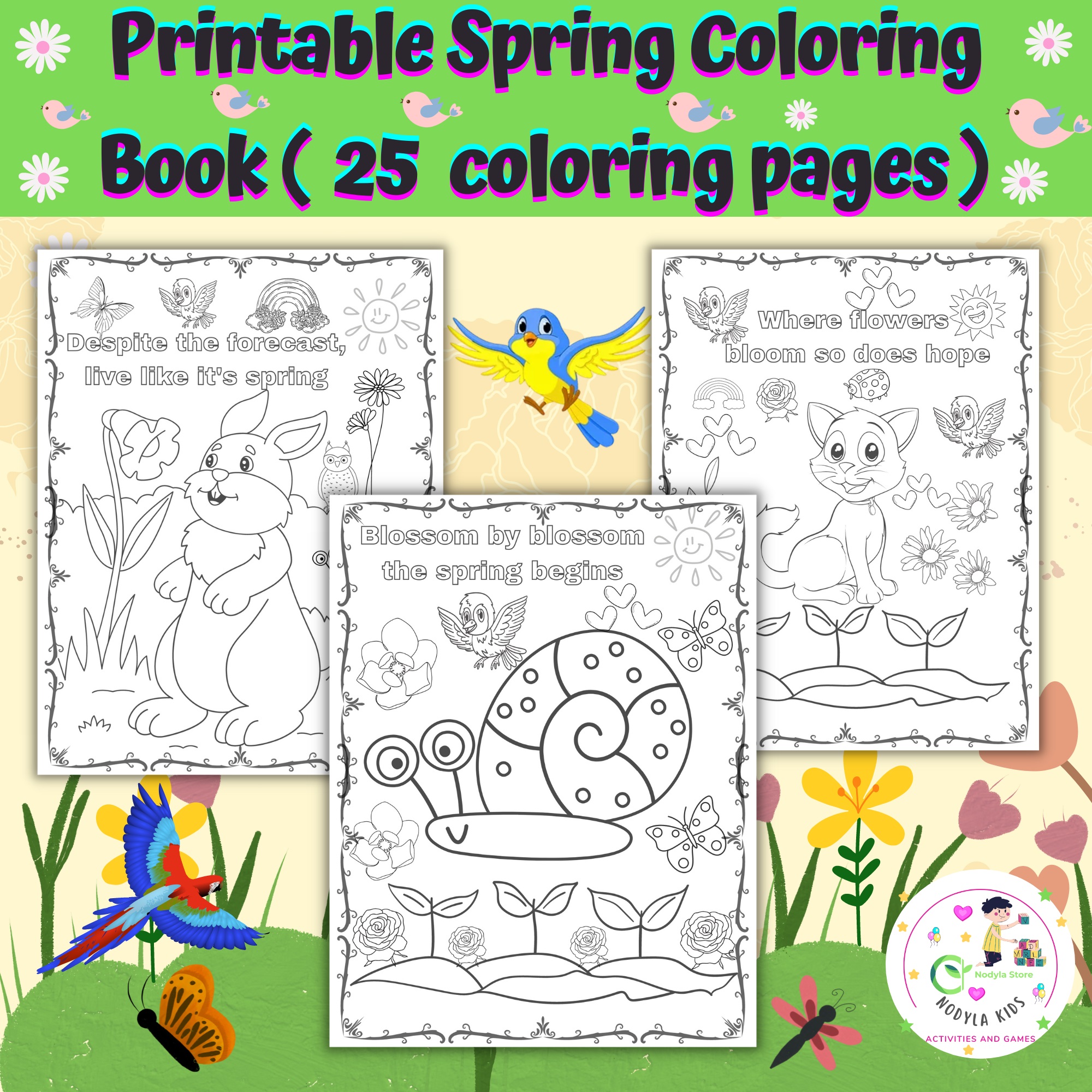 Printable spring coloring book spring activity coloring pages made by teachers