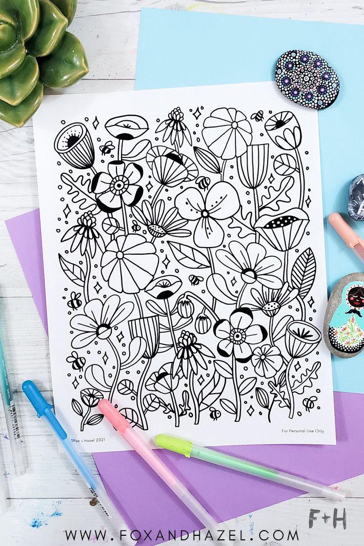 Free spring coloring page