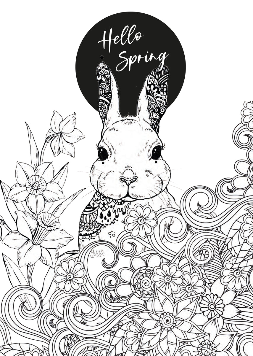 Hello spring coloring book for adults digital â monsoon publishing usa
