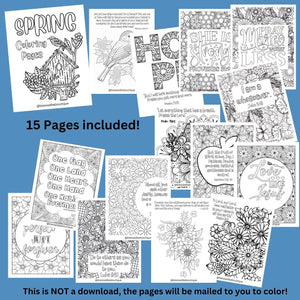 Spring coloring pages printed â blessed be boutique