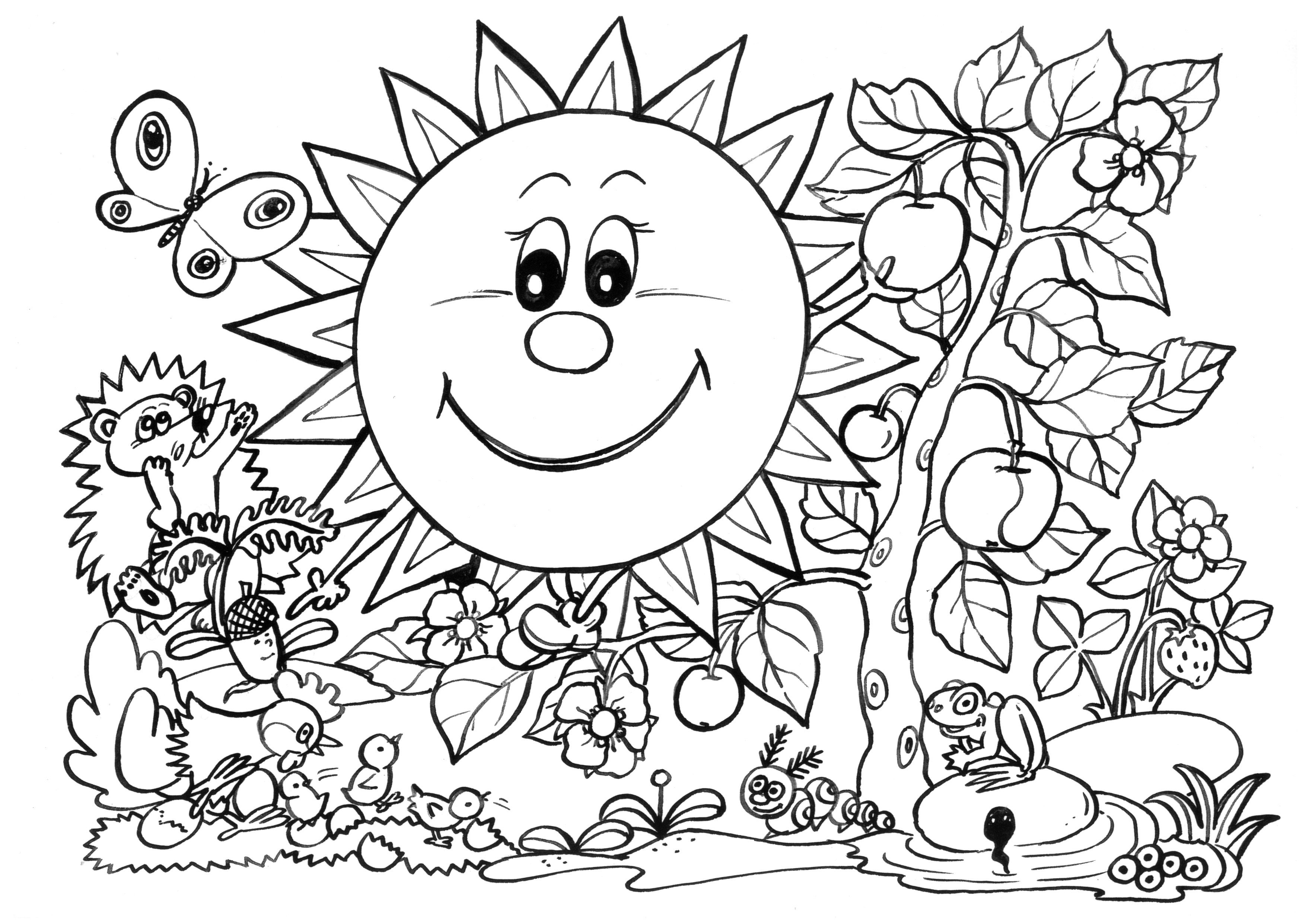 Spring coloring pages