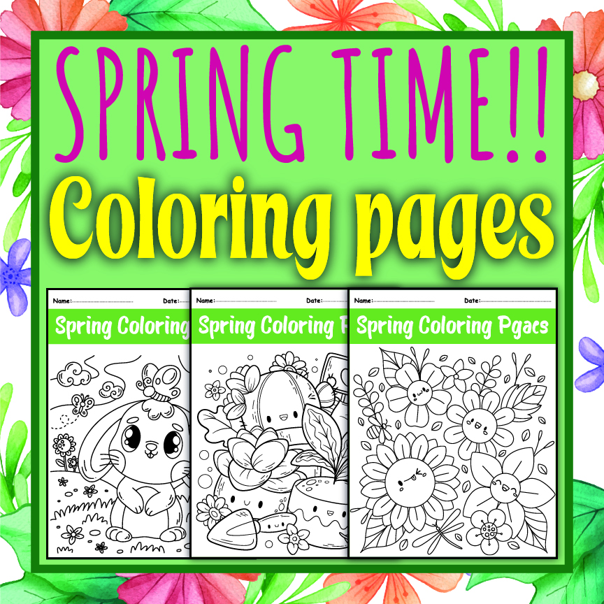 Spring time coloring pages