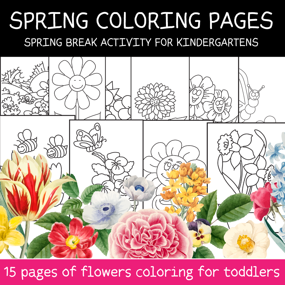 Spring break coloring pages made by teachers