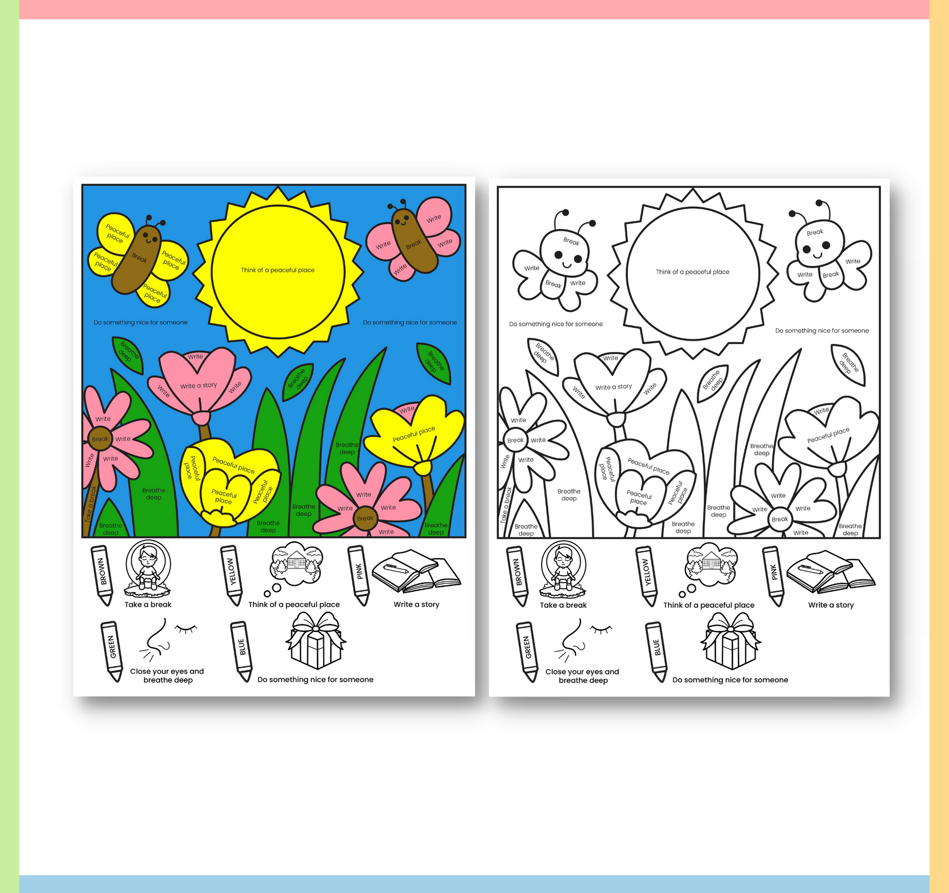 Spring coloring pages for kids â mental health center kids