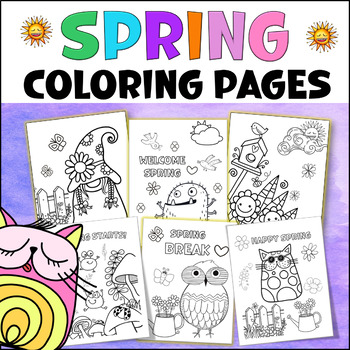 Spring break coloring pages day before after spring break activities
