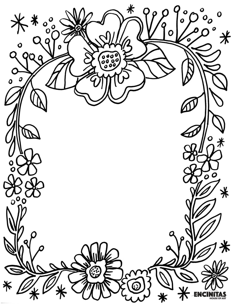 Spring poem floral coloring page â encinitas house of art