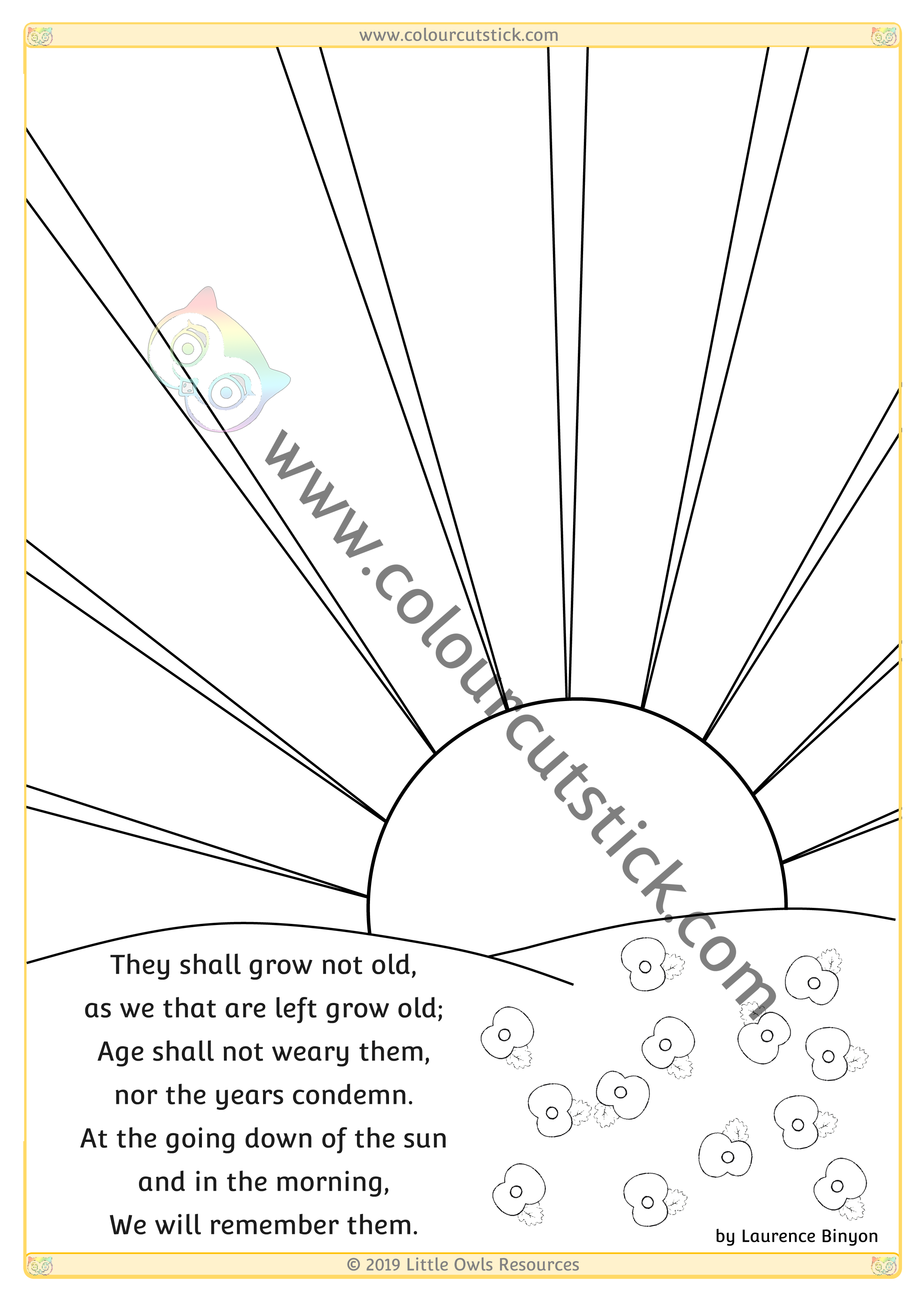 Free remembrance day colouring pages