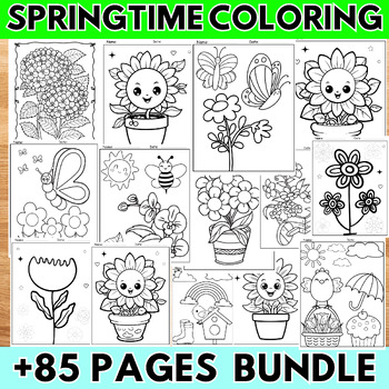 Springtime coloring pages activities spring brain breaks morning work bundle