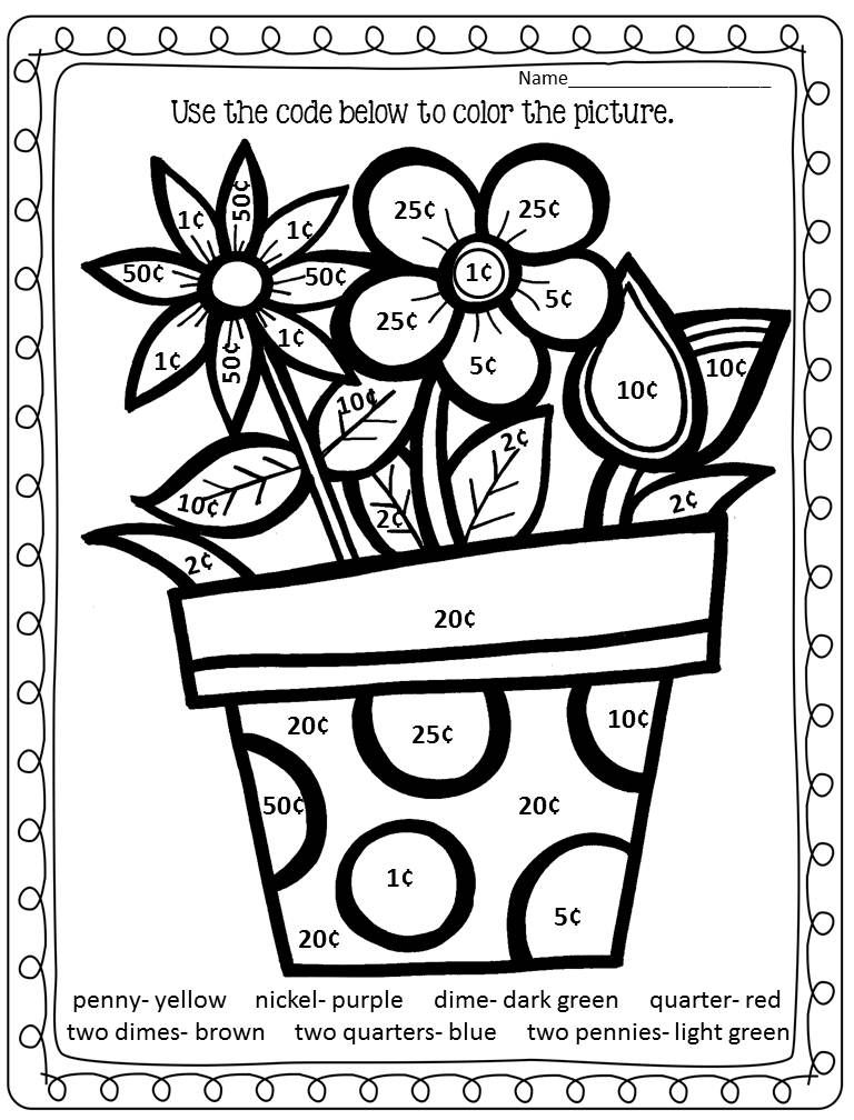 Pix for spring break coloring pictures math coloring worksheets spring math worksheets math coloring