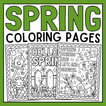 Spring break coloring pages tpt
