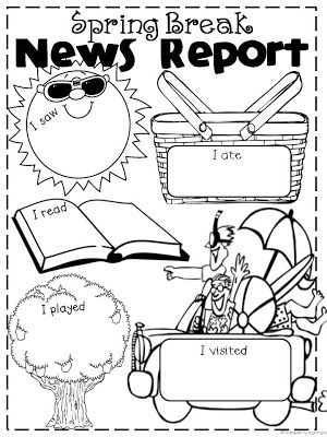 Classroom freebies too spring break news report kindergarten writing classroom writing classroom freebies
