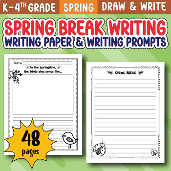 Spring break writing paper tpt