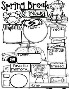 Spring break writing freebie kindergarten writing first grade writing writing