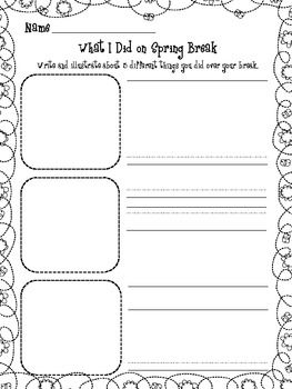 Spring break writing prompt writing prompts for kids classroom writing spring break