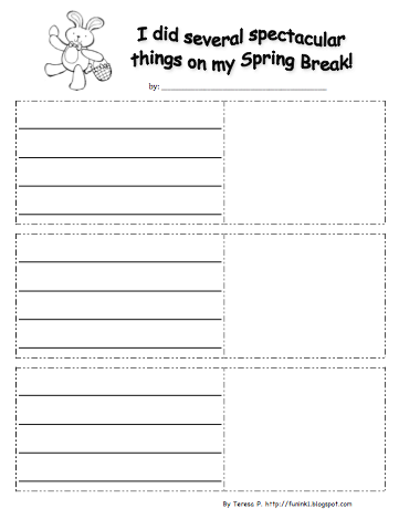 Classroom freebies too spring break writing