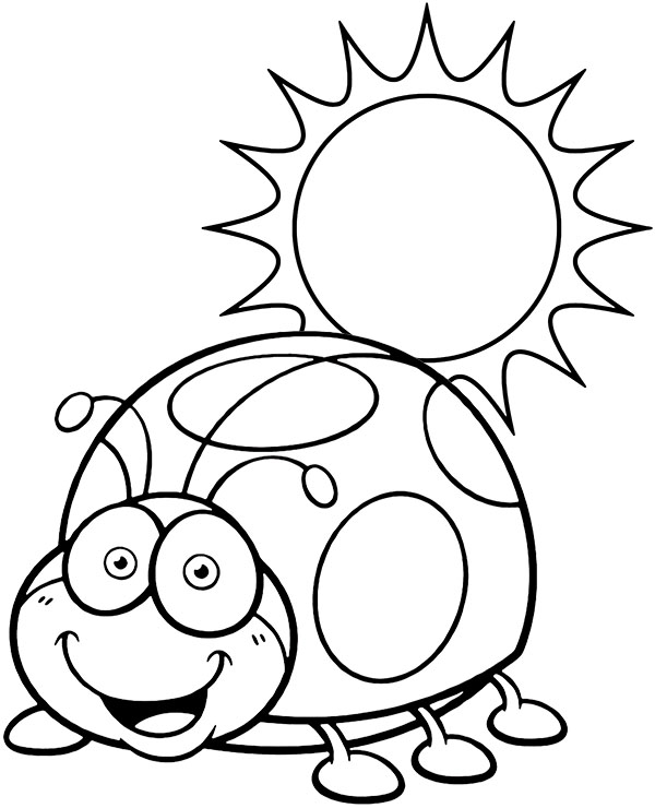 Coloring page cartoon ladybird
