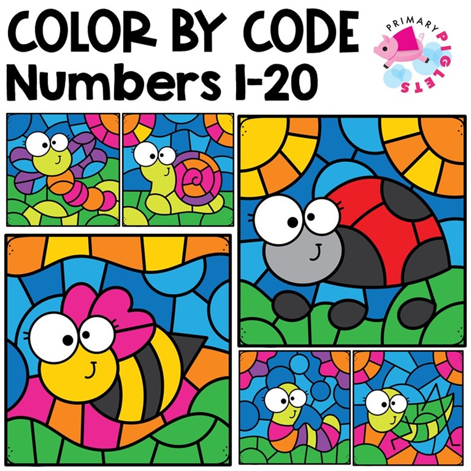 Spring summer color by number insects bugs made by teachers