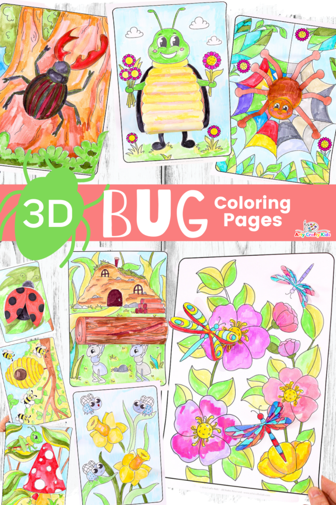 D bug coloring pages