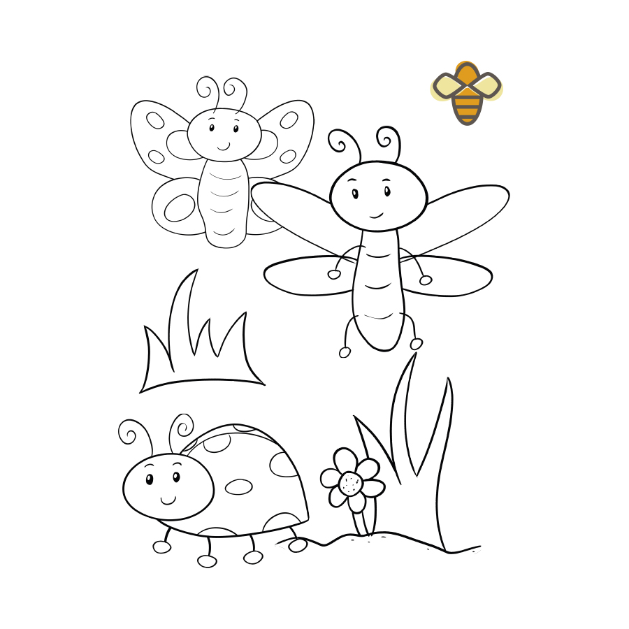 Coloring pages honeybug